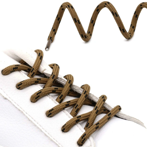 GRAH SANGRAH® (2 Pair) Shoelaces for Hiking Shoes, Outdoor Walking Sneakers, Outdoor Hiking, Climbing, Basketball, Work Boot, Running , Sport Shoes - 120 cm, Light Brown Black